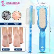 Majestique 2-in-1 Pedicure Foot File with Brush & Pumice Stone - Blue