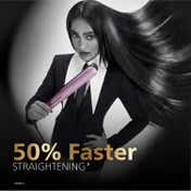 Philips One Stroke Hair Straightener 50% Faster 3 Days Salon-Like Hair Designed for Indian Hair