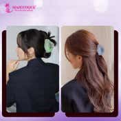 Majestique Shell Clutcher Hair Clips with 1 Large and 2 Small Clips - Blue (3 pcs)