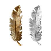 Majestique Gold & Silver Feather Metal Hair Clips (2 pcs)