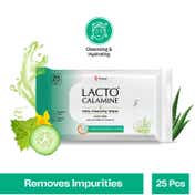 Lacto Calamine Daily Cleansing Face-Makeup Wet Wipes With Aloe Vera, Cucumber & Vitamin E-PO1 (25Pcs)