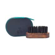 Bombay Shaving Company Pocket Size Beard Brush with Faux Leather Pouch