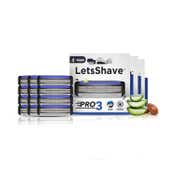 LetsShave Pro 3 Shaving Razor Blades Set - Blue (12Pcs)