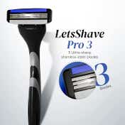 LetsShave Pro 3 Shaving Razor For Men - Black, Grey