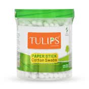 Tulips Paper Stick Cotton Buds With Jar - (100Pcs)