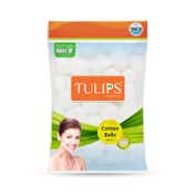 Tulips Cotton Balls White in Polybag - (50Pcs)