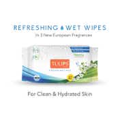 Tulips Refreshing Wet Wipes, Floral Fragrance Magnolia (20Pcs)