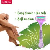 Sirona Reusable 4 Blade Reusable Body Razor With Aloe Boost For Women