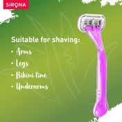Sirona Reusable 4 Blade Reusable Body Razor With Aloe Boost For Women