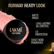 Lakme Forever Matte Face Powder Matte Finish Oil Cointrol for Rosy Glow Warm - Pink (40 g)