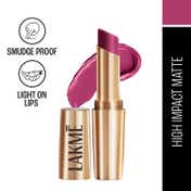 Lakme 9to5 Powerplay Priming Matte Lipstick Lasts 16hrs - Plum Pick (3.6 g)