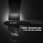Ikonic Professional Slim Titanium Shine Hair Straightener (Black & Silver)