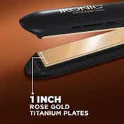 Ikonic Professional Gleam Hair Straightener (Black & Rose Gold)