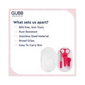 GUBB Baby Manicure Kit for Boys & Girls - Pink (3 pcs)