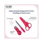 GUBB Baby Manicure Kit for Boys & Girls - Pink (3 pcs)