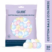 GUBB Coloured Cotton Balls- 50Pcs (40g)