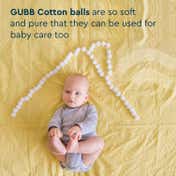 GUBB White Cotton Balls -100Pcs (60g)