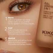KIKO Milano Full Coverage 2-In-1 Foundation and Concealer - WB40 Warm Beige (25 ml)