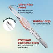 Vega Tweezer with Stainless Steel Square Tip, Rubber Grip for Women & Men (TW-04)