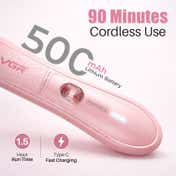 VGR 4-in-1 Lady Shaver Set with Body Trimmer Facial Shaver Eyebrow & Nose/Ear Trimmer V-761 - Pink