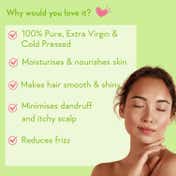 WishCare 100% Pure Cold Pressed Olive Oil for Dry and Frizzy Hair and Glowing Skin (200 ml)
