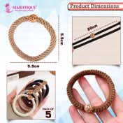 Mjaestique Thick Woven Hair Elastics with Glitter Beads (5 pcs)