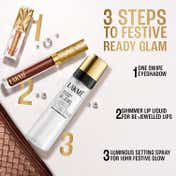Lakme Bejewel Festive Trio  Liquid Lip - Cocoa Glow Eye Tint - Goddess and Setting Spray (4 pcs)