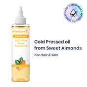 WishCare 100% Pure Cold Pressed Badam Rogan Sweet Almond Oil, Strong Hair and Glowing Skin (200 ml)
