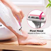 LetsShave Evior 3 Plus Disposable Razor - Pink, White (6 Pcs)