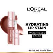 L'Oreal Paris Hyaluron Tint Lip Stain Serum 12H Weightless Color - 485 Nude Espresso (5 ml)