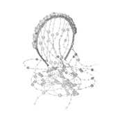 Majestique Bridal Pearl Tassel Hairband with Crystals - White