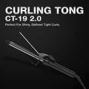 Ikonic Professional Curling Tong CT-19- 2.0, Advance Titanium Barrel, Reduces Frizz And Static 1's