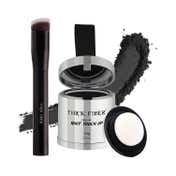 Thick Fiber Root Touch Up Powder with Brush - Black