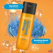 Matrix Mega Smooth Sulfate-Free Anti-Frizz Shampoo with Squalene for bond repair & 7x smoother hair (200 ml)