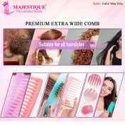 Majestique Wide Tooth Comb for Curly Hair - Pink