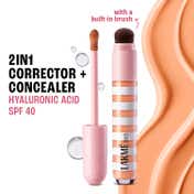 akme 9to5 Hya Beach Edit Color Correcting Concealer, SPF 40, Full Matte Coverage, Tan Deep 4, (6 ml)