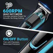 VGR V-183 Hair & Beard Trimmer for Men 120-Min Runtime 5 Length Settings LED Display