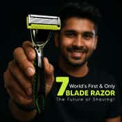 LetsShave Pro 7 World's First 7 Blade Razor for Men with Handle + 2 Blades (4 pcs)