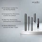 Ikonic Professional Hair Dressing Comb Set (10 pcs)
