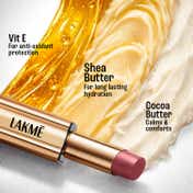 Lakme Bejewel 3D Matte Slim Bullet Lipstick with Vitamin E for Hydrated Lips - Nude Reign (3.4 g)