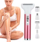 SEMINO 5 in 1 Portable Electric Shaver Razor Trimmer Set for Women - Pink