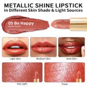 Oulac Metallic Shine Lipstick - 05-Be Happy (4.3 g)