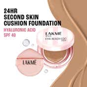 Lakme 9to5 Hya Beach Edit Cushion Foundation, SPF40, Full Matte Coverage N 340-Neutral Almond (12 g)