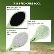 VEGA 3 in 1 Pedicure Tool- Foot Scrubber Pumice Stone and Black Emery for Home Foot Care (PD-20)
