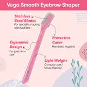 Vega Eyebrow Shaper for Women, Face Razor for Upper Lip & Facial Hair Removal ESS-01 (3 pcs)