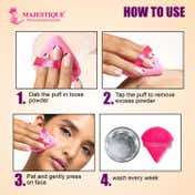 Majestique Pizza Triangle Make-Up Powder Puff Set (6 pcs)