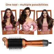 Alan Truman Blow Styling Brush-Blow Dryer Brush+Hair Straightener Hot Brush in One with Storage Case