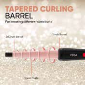 Vega I-Curl Hair Curler for Women with Ceramic Coated 0.5 inch-1 inch Barrel (VHCH-05)