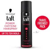 Schwarzkopf TAFT Power Caffeine Mini Hair Spray for Upto 72H Hold (75 ml)