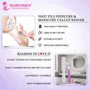Majestique 2-in-1 Foot Care Kit - Foot File Callus Shaver with 10 Blades (12 pcs)